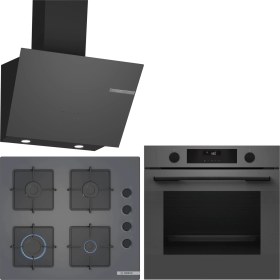 Resim Bosch Gri 3 Lü Ankastre Set 498 ( HUA736EN0T - POP6C9P31O - DWK66PJ70T ) - Buhar Destekli - 