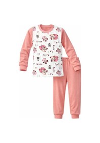 Resim Kız Çocuk Pamuklu Desenli Pijama Takımı 6068-09 Gül Kurusu GÜL KURUSU 