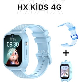 Resim SEYUWATCH HX Kids 4G Max Sim Kartlı Harvox Akıllı Çocuk Saati Gps Konum Takibi Görüntülü Konuşma 4G Destekli 