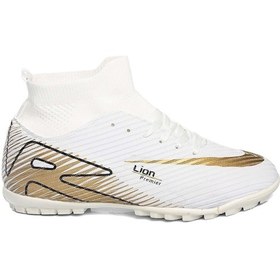 Resim Lion Erkek Çocuk Çoraplı Profesyonel Premieer Super Mercury Halısaha Ayakkabısı Lıon-507-hs Beyaz Altın 