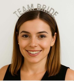 Resim Gümüş Renk Team Bride Taç Plastik Gelin Ve Nedime Tacı 4801 