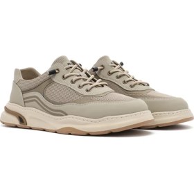 Resim Derimod Erkek Bej Bağcıklı Deri Sneaker 25SFD693714 