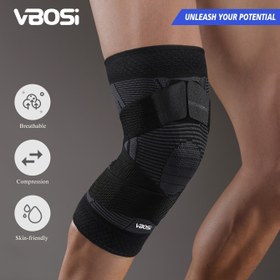Resim 1 Adet VBOSI Diz Stabilizer Korsesi - Kompresyon Uyumlu & Ayarlanabilir Kayışlı, Nefes Alabilen Siyah Erkek ve Bayanlar İçin Ligament ve Kas Destek Kolu / PLC Spor Fiziksel, Dizlik, Dizlikler, Diz Egzersizi Aleti, Diz Egzersiz Ekipmanı, Diz Egzersizleri, Diz Bandı, Diz Protezi, Diz Egzersizi, Diz Traksiyonu, Diz Ameliyatı, Diz Hareketliliği, Diz Destekleri 