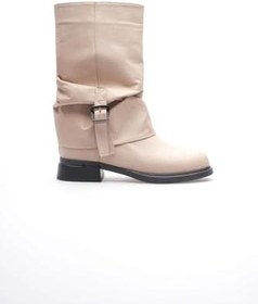 Resim Kadın Süet Bot Körüklü Fermuarlı Platin Tokalı Kahve Vandira 