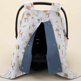 Resim Puset Örtüsü - Çift Taraflı - İndigo Petek - Ceylan 