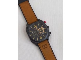 Resim Curren Deri-Silikon Kayış, Siyah Kasa, Ful Fonksiyon, Kronometreli, Takvimli, Su Geçirmez, 2 Yıl Garantili Erkek Saati 