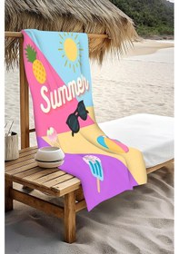 Resim Dijital Baskı Plaj Deniz Havlusu Summer Desenli Peştamal Hvl0171 Renkli 