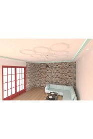 Resim Motifpiyer Lamba Tavan Göbeği MODÜLER-SEKIZGEN-DÜZ-9-PARÇA-56CM 