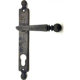 Resim Antika Tarz Dekoratif Pirinç Misket Oda Kapı Kolu - 245X34 Mm, Oksit 
