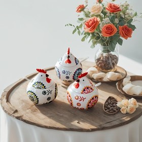 Resim 1 adet Seramik Baharat Kavanozu, Kapaklı Baharat Kavanozu, Yaratıcı Horoz Şekilli Baharat Kavanozu, Baharat Kavanozu, Baharatları Saklama, Tuz, Şeker, Kırmızı/Mavi/Yeşil Üç Renk, Mutfak ve Restoran Baharat Kavanozu, Mutfak Aksesuarları, Hediyeler 