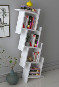 Resim dekoronya Yıldız Dekoratif Modern Kitaplık Duvar Rafı Beyaz 