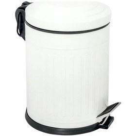 Resim Retro Beyaz 5 Litre Çöp Kovası Beyaz 