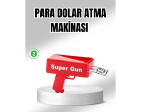 Resim Zenvia Super Money Gun Para Saçma Tabancası Yüksek Atış Güçlü Kırmızı Model 
