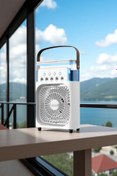 Resim DTULTRA2 Buzlu Vantilatör Mini Fan 5 Spreyli Su Püskürtmeli 600 ML Buhar Makinesi Nemlendirici 