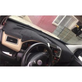 Resim 2009-2013 Modellerine Uygun Fiat Doblo Torpido Koruma Halısı Siyah Kenar Renk Siyah 