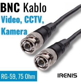 Resim IRENIS Bnc Kablo 75 Ohm RG59 Video, Kamera, Cctv 