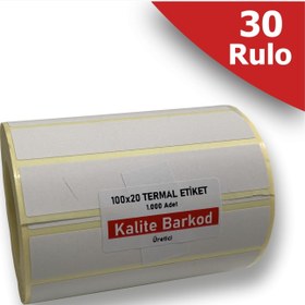 Resim Kalite Barkod 100x20 Termal Etiket 30 Rulo Barkod Etiketi 