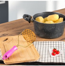 Resim Porsima Paslanmaz Metal Patates Ezici Patates Ezeceği 24cm Mor 