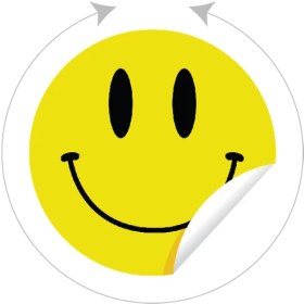 Resim Kutu Ambalaj Smile Gülen Yüz Etiketi 8 mm Çapında 3600 Adet 