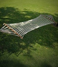 Resim Pikas Tek Kişilik Polyester İpli Çift Sarım Çift Örgülü Hamak 