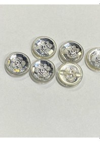 Resim Ceket Ve Kol Boy Düğmesi İtalyan Düğme 6'lı Set Beyaz 2 Cm D2002 