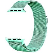 Resim Apple Watch 42 MM Kılıf Metal Kayış Hasır Turkuaz Kordon Gpack