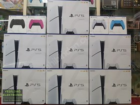 Resim Playstation 5 slim cd'li model çift kollu sıfır ürün 