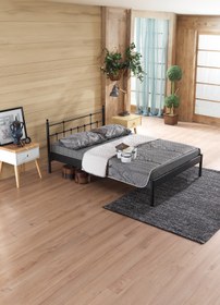 Resim Unimet Lalas-s Çift Kişilik Ferforje Metal Karyola-siyah (AHŞAP LATALI) 