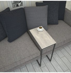 Resim Callen Yan Sehpa & Tekerlekli Servis Sehpası Metal Deniz Meşe 