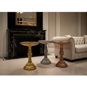 Resim Timsah Figürlü Döküm Sehpa Gold Gold 