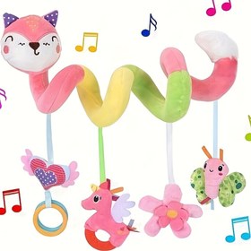Resim 0-6 Ay Bebek Koltuk Oyuncak Spiral Yatak Asılı Yeni Doğan Peluş Tilki Mobil Duyusal Oyuncak Beşik, 0, 3, 6, 9, 12 Yaş Erkek ve Kız Çocuklar İçin Uygun - İdeal Hediye 