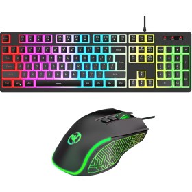 Resim Sones Hxsj L200+x100 Kablolu Rgb Arkadan Aydınlatmalı Klavye Ve Fare Seti 104 Pudding Tuş Başlığı + 3600dpı Fare 