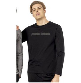 Resim Pierre Cardin Erkek Siyah Pijama Takım, %100 Pamuk, Uzunkollu, Cepli-siyah-l Çok Renkli 