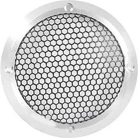 Resim Alüminyum Araba Tweeter Hoparlör Izgara Kapak Tam Metal Mesh Grille Geliştirme için 3.5 inç Gümüş 