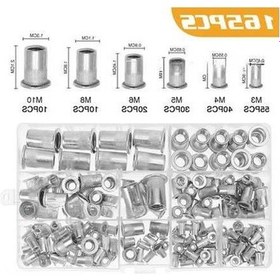 Resim Besthome1 M3-m10 Gb17880 Standart Aluminyum Flütlü Konik Uçlu Rovit Somun Seti, Endüstriyel Cihazlar İçin 165 Adet 173g 