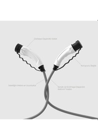 Resim Hims EMEF-22T2-GB-10 22kW Tip 2 Soketli Gri 10m Elektrikli Araç Şarj Kablosu 