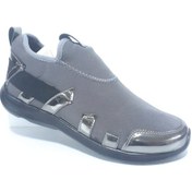 Resim Bayan Bağsız Streç Giyim Yürüyüş Koşu Ayakkabısı Koyu Gri 