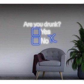 Resim Are You Drunk Yazılı Ve Şekilli Neon Tabela Mavi 