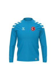 Resim Hummel Milli Takım Line Antrenman Eşofman Üstü Turkuaz 