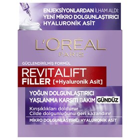 Resim Loreal Paris Revitalift Filler Yoğun Dolgunlaştırıcı Hyaluronik Asit Yaşlanma Karşıtı Gündüz Kremi 50 ml 