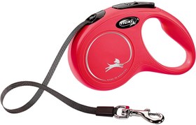 Resim Flexi New Classic Tape Şerit Otomatik Köpek Gezdirme Tasması Kırmızı 5M S 