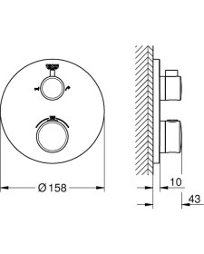 Resim Grohe Grohtherm Termostatik Banyo Duş Bataryası 2 çıkışlı divertörlü- 24077000 
