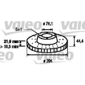 Resim VALEO 186886 Fren Diski Arka Transporter T5 03- Transporter T6 15- 16 Jant Havalı 294Mm 