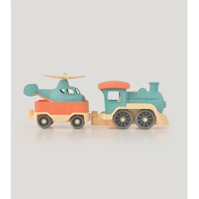 Resim Helikopter Taşıyan Yük Tren Seti Lc - Mavi Su Dünyası 