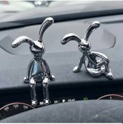 Resim 2 Adet Uzun Kulaklı Tavşan Çift Heykeli Karikatür Dekorasyon Diğer 