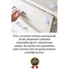 Resim Svein Çok Amaçlı Ayarlanır Çekmece Dolap Kapağı Koruma Aparatı Çocuk Bebek Güvenlik Kilidi 2 Adet 12 cm 