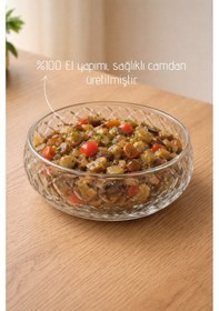Resim El Yapımı Cam, 4'lü Set Küçük Boy Yıldız Model Meze Kasesi - Kase Seti Şeffaf 