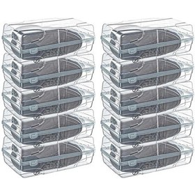 Resim 10'lu Şeffaf Erkek Ayakkabı Düzenleyici Saklama Kutusu Şeffaf 