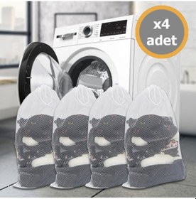 Resim 4 Adet Çamaşır Yıkama Filesi Ipli 35x45 Cm Büyük Boy Tr Diğer 