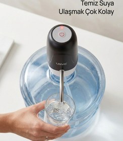 Resim Urve Şarjlı Damacana Su Pompası Usb Girişli Otomatik Akıllı Su Sebili Beyaz/siyah Siyah - Beyaz 